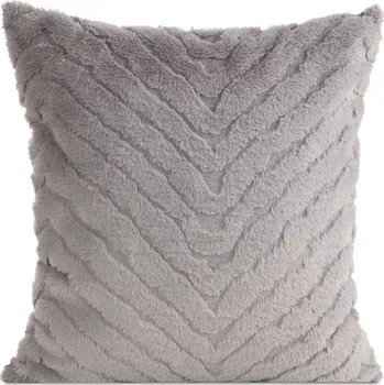 Povlak na polštářek Dekorační povlak na polštář KATE 45x45 Eurofirany stříbrný chlupatý s 3D efektem