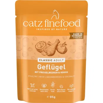 Krmivo pro kočku 16x85g catz finefood Pouch - Drůbeží