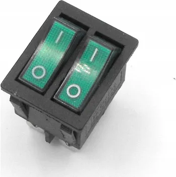 vypínač Dvojitý kolébkový přepínač ROCKER ON-OFF - Zelený