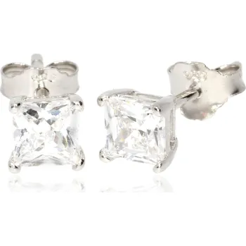 Náušnice Zlatnictví Helios Stříbrné pecky čtvercový zirkon Velikost: 4,5mm, Váha: 0,7g