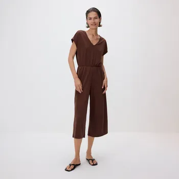 Dámské šaty Reserved - Overal s modalem - tmavě hnědá - 577BW-89X - 577BW-89X-XS