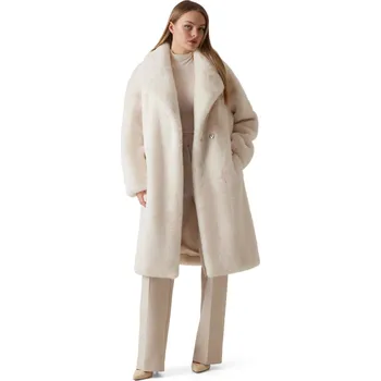 Dámský kabát Dámský Kabát GUESS VANNA MAXI FAUX FUR COAT W5BL95WJ110-F0D9 – Béžová XS