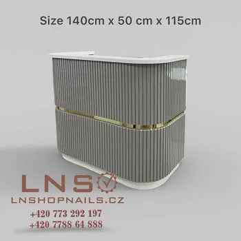 Recepce LNS Kassa GoldWave 01 – luxusní recepční pult pro nehtové studio!