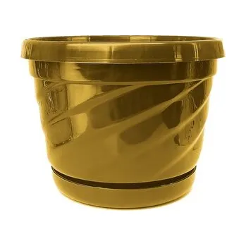 Květináč Květináč s miskou Malaga 190x130 mm zlatá