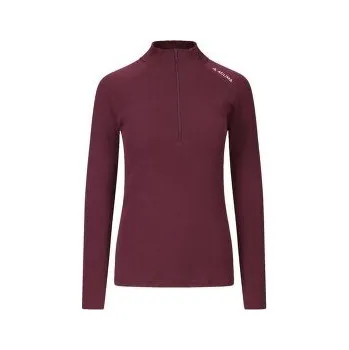 Dámské tričko Aclima WarmWool Mock Neck Shirt Women Fig červená XS