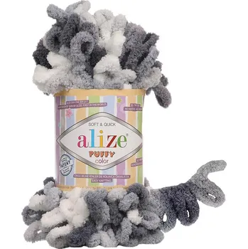 Alize příze Puffy color 5882 odstíny šedé