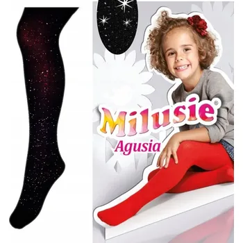 Dívčí viskózové punčocháče černé Milusie, vel. 104/110