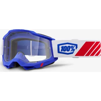 Motocyklové brýle 100percent 100% MX /enduro brýle ACCURI 2 KOLBY modré / červené / bílé , čiré plexi