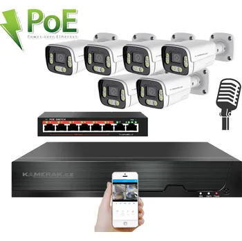 Kompletní kamerový systém 4K IP 6 kamerový set s externím PoE XM-606D-Ext. 8MPx, CZ menu