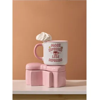 Sinsay - Keramický hrnek s nápisem „more espresso less depresso“ - vícebarevná - 559ES-MLC - 559ES-MLC-ONE