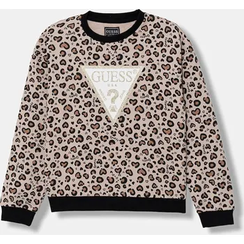 Chlapecká mikina Dětská bavlněná mikina Guess K5BQ03.KAD74.9BYA béžová 80X, vel. 113-118