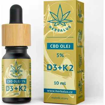 Herbalus CBD Olej 5% s vitamíny D3+K2, 10ml