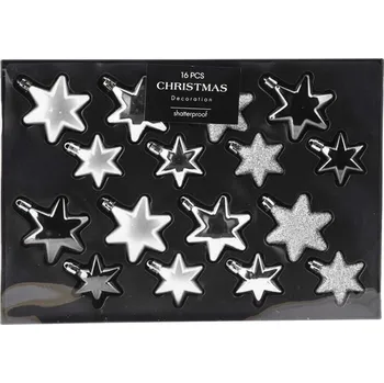 Vánoční ozdoba Highlife Sada vánočních ozdob hvězda, 16 ks