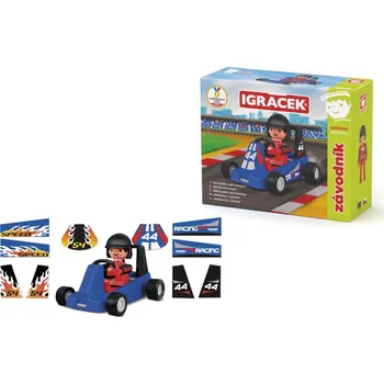 Figurka efko Igráček Závodník - figurka s modrou motokárou