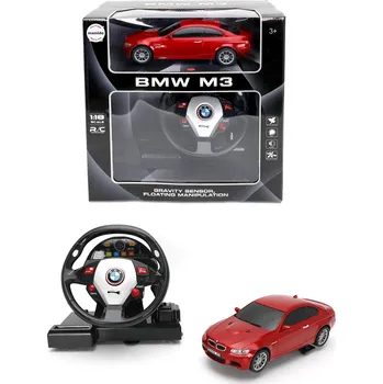 RC model auta Mamido Autíčko na dálkové BMW M3 1:18 s volantovým ovládáním červené