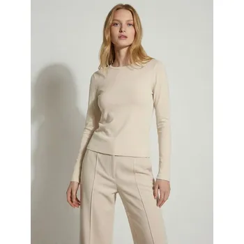 Sinsay - Bavlněné tričko s dlouhými rukávy - žlutá - 539HA-11X - 539HA-11X-S