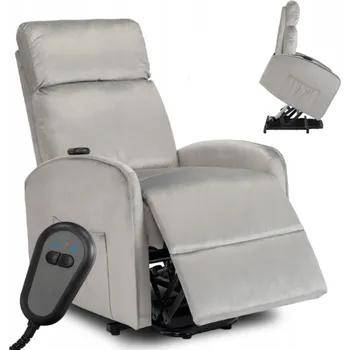 Křeslo JAKS Polohovací křeslo šedé velur Colton