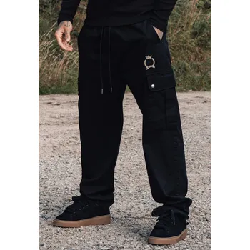 SikSilk černé loosefit cargo kalhoty Velikost: XS