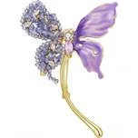 Éternelle Luxusní brož ve tvaru motýla Helena B7377-HJSPX0003 Fialová