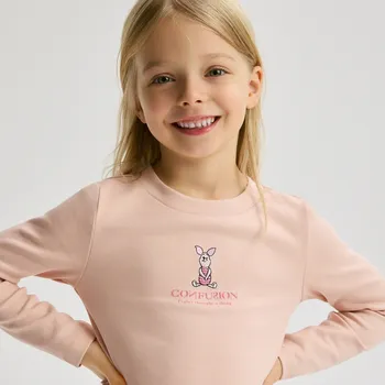 Dívčí oblečení Reserved - Tričko s dlouhými rukávy Winnie the Pooh - tělová - 505EG-02X - 505EG-02X-122