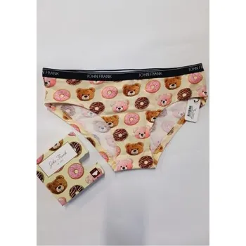 Kalhotky Dámské kalhotky John Frank WJFD-S119-TEDDY sv.žlutá S