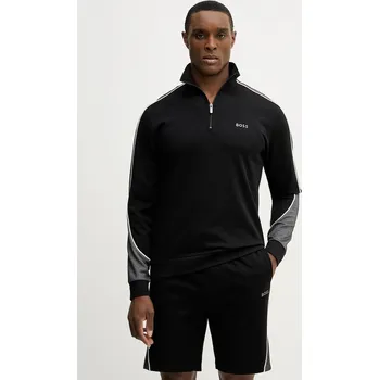 Pánská móda Mikina BOSS Tracksuit 1/4 Jacket 50554780 černá 99X, vel. L