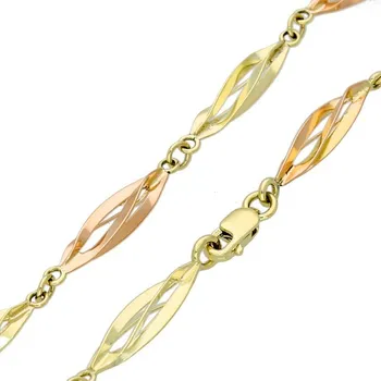 Náramek Goldstore Zlatý náramek s ovísky červeno-žlutý Váha: 3.65 g, Délka: 19 cm