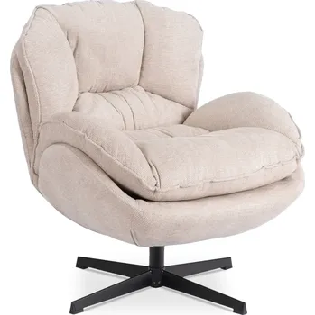 Křeslo JAKS Otočné křeslo krémové látka Rosa