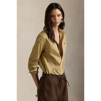 Pánské oblečení Bavlněná košile Polo Ralph Lauren 211A92177 hnědá 84X, vel. S