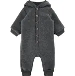 MIKK-LINE Merino overal s kapucí a knoflíky - šedý Anthracite Melange - Velikost: 62 Šedá 62