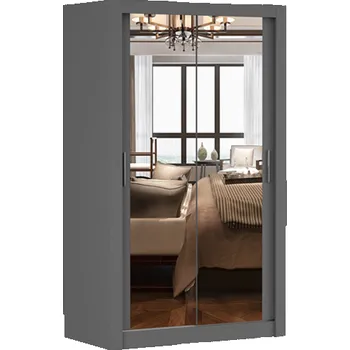 Šatní skříň Šatní skříň se zrcadlem Milan šedá, 120 x 200 x 64 cm