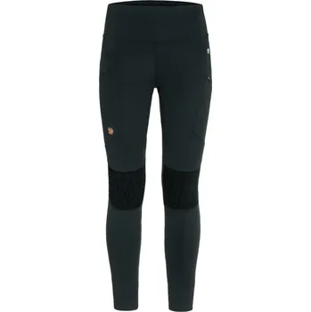 Dámské oblečení kalhoty turistické dámské FJÄLLRÄVEN Abisko Trekking Tights HD W Black - XXL