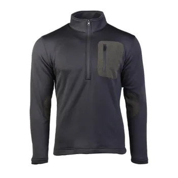 Fleecová mikina se zipem, Mil-Tec, Černá, 3XL