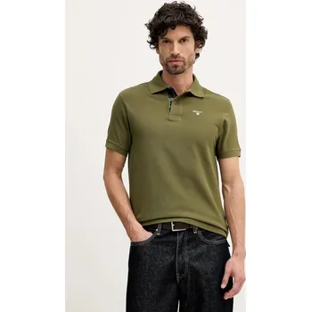 Bavlněné polo tričko Barbour Tartan Pique Polo MML0012 zelená 91A, vel. M