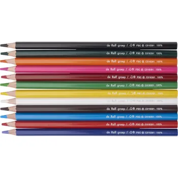 Kresba ROLF Education Kvalitní pastelky s tuhou 3,8 mm - odolné a vysoce pigmentované (sada 12 barev)