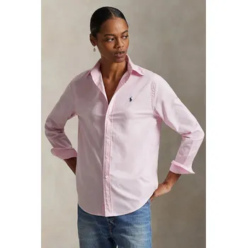 Pánské oblečení Bavlněná košile Polo Ralph Lauren 211A92177 růžová 30X, vel. L