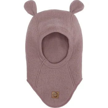 Kojenecká čepice MIKK-LINE Merino kukla s oušky - růžová Twilight Mauve - Velikost: 50-56 Růžová 50-56