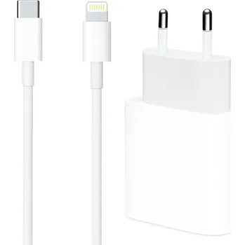 Appleking 2v1 rychlonabíjecí sada adaptéru s portem USB-C a kabelu USB-C na Lightning - 18W - 1 m - bílá