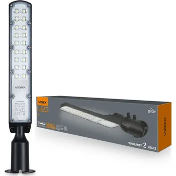 Svítidlo Pouliční LED 50W 5000lm 5000K Neutrální 130° 0.25A černá VIDEX
