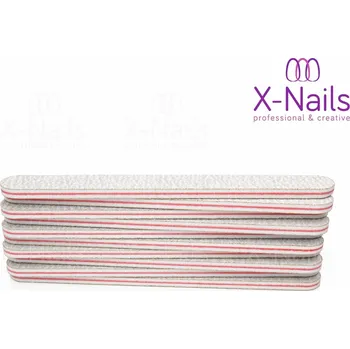 X-NAILS pilník na nehty Eco Line 100/180, rovný 25 ks - ZEBRA