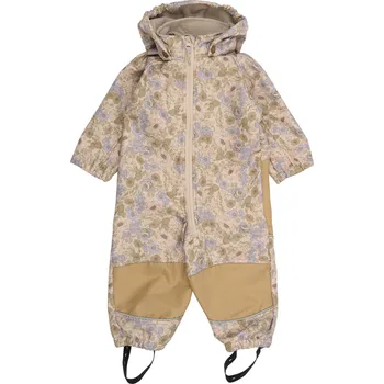 Dětský overall MIKK-LINE Větru a vodě odolný softshellový overal - béžový s květinami Doeskin - Velikost: 98 Růžová 98