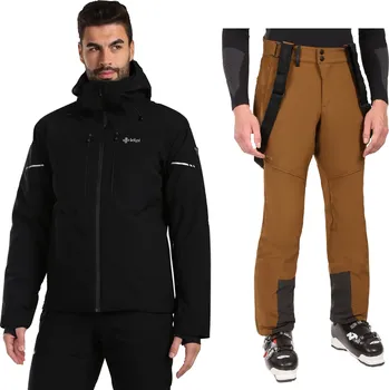 Pánský lyžařský komplet Tonnsi BLK 7XL + Rhea BRN 6XL
