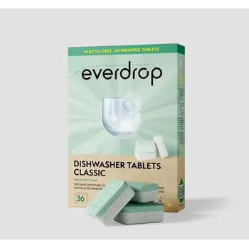 Přípravek do myčky everdrop Tablety do myčky Classic, 36 ks – veganské s vůní citronu, máty a zázvoru