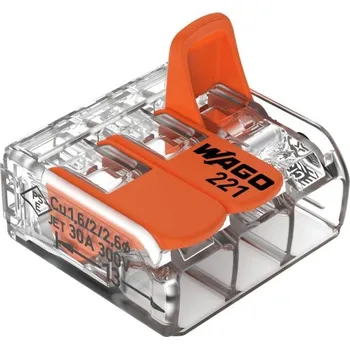 Wago 221-613 svorka krabicová s páčkou 3 x 6 mm