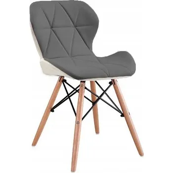 Jídelní židle JAKS ŽIDLE EKO - KŮŽE BÍLO - TMAVĚ ŠEDÁ, SKANDINÁVSKÝ STYL