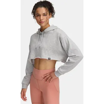 Dámská mikina Dámská mikina Under Armour UA Icon Terry Crop Hoodie 1389640-011 Šedá XL