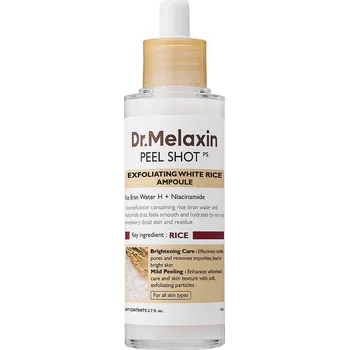 Pleťové sérum Dr.Melaxin – Peel Shot Exfoliating White Rice Ampoule – Exfoliační ampule s extraktem z bílé rýže – 80 ml