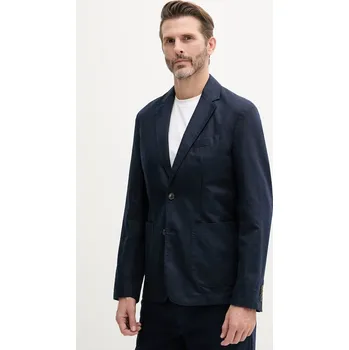 Sako s příměsí lnu United Colors of Benetton 2YQSUW014 námořnická modř 59X, vel. 46