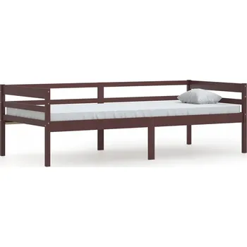 Postel Rám postele tmavě hnědý masivní borovice 90 x 200 cm Hnědá 322054