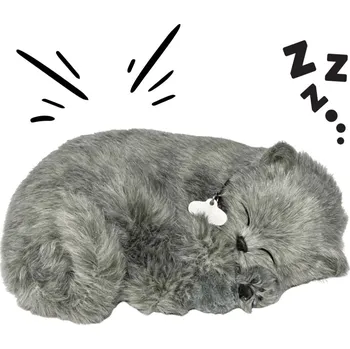 plyšák Realistická dýchací kočička 25cm Perfect Petzzz - Persian grey